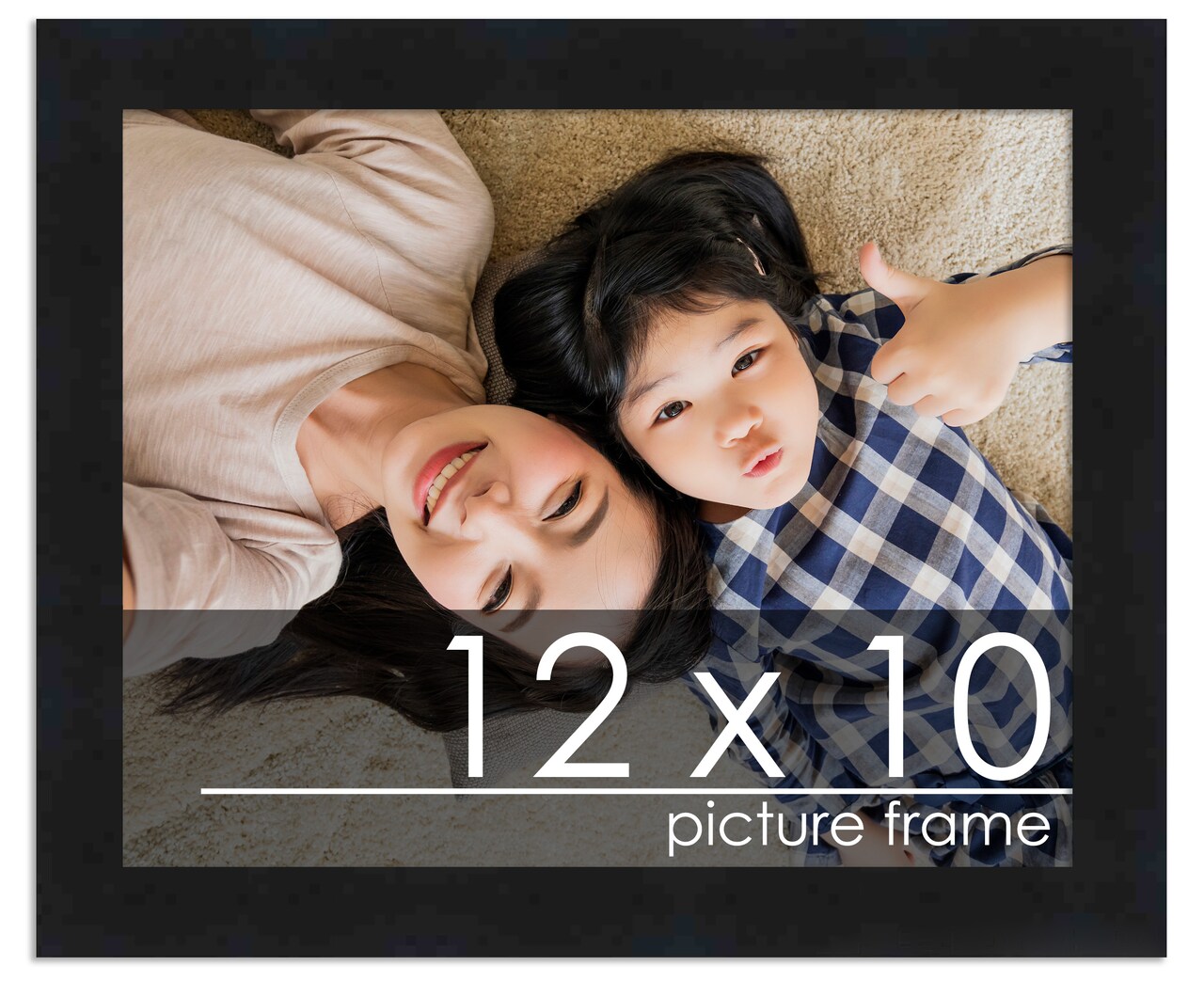 Photo Size Classic Modern Black Frame - UV Acrylic, Foam Board Backing, Hanging Hardware